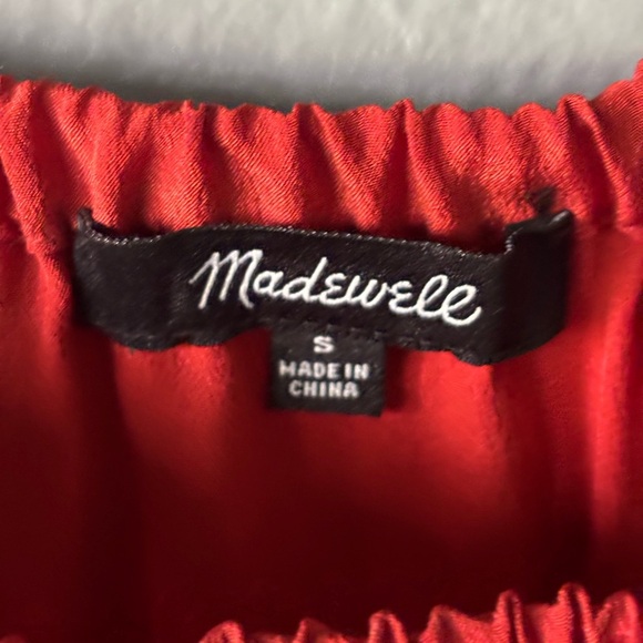 Madewell Off Shoulder Blouse | Rust | 100% Silk | S πβ¨ - Picture 9 of 9